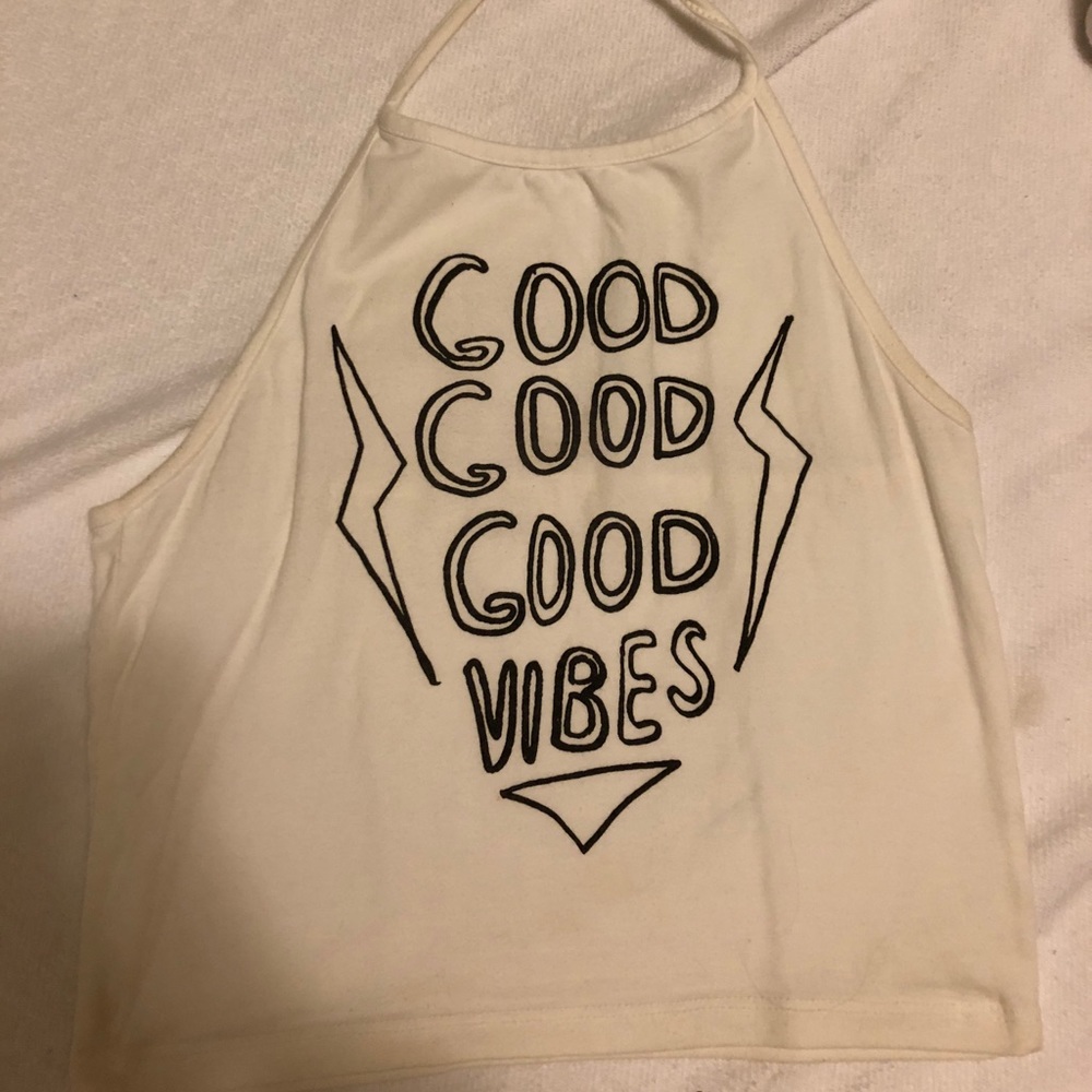 White halter crop top